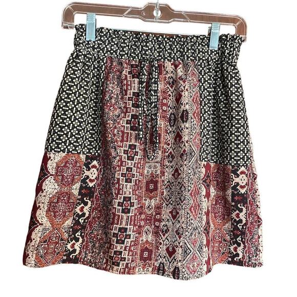 Lightweight Patchwork Blue Rain Mini Skirt Small - Picture 1 of 5